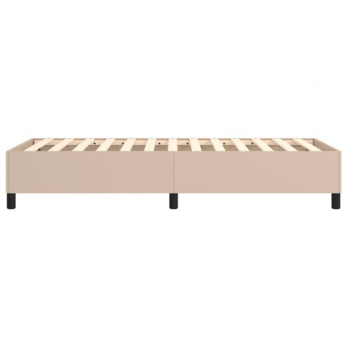 Boxspring sengeramme 90×190 cm i kunstlæder - cappuccino