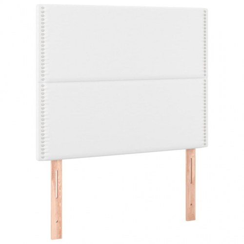 Kontinentalseng med madras 90x190 cm kunstlæder hvid