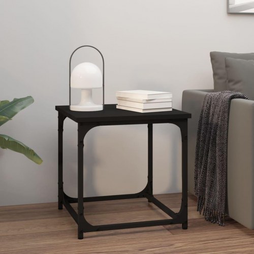 Sidebord i sort konstrueret træ - 40 × 40 × 40 cm
