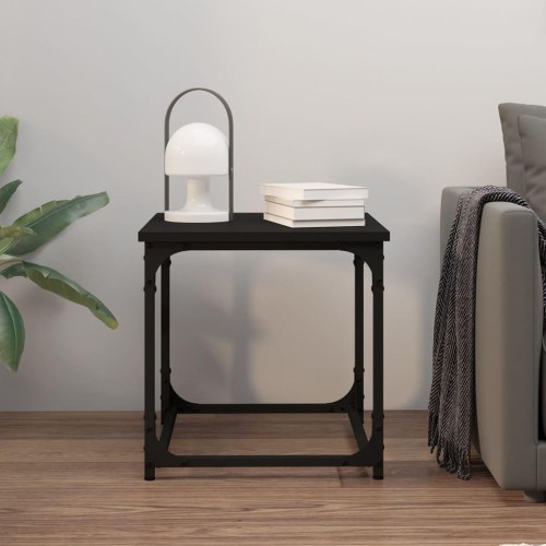 Sidebord i sort konstrueret træ - 40 × 40 × 40 cm