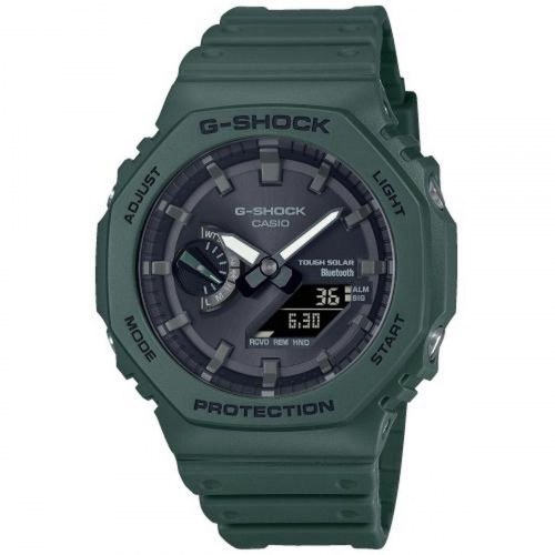 Casio G-Shock GA-B2100-3A - Bluetooth & Tough Solar herreur, grøn rem (Ø 44,5-45,5 mm)