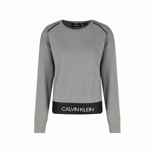 Calvin Klein sweatshirt uden hætte til damer - lysegrå (L)