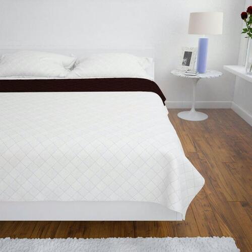 Dobbeltsidet quiltet sengetæppe beige/brun 220 x 240 cm