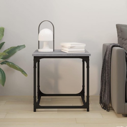 Sidebord 40 × 40 × 40 cm i konstrueret træ - grå sonoma-eg