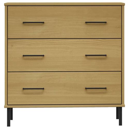 Skænk med 3 skuffer OSLO 77x40x79,5 cm massivt træ brun