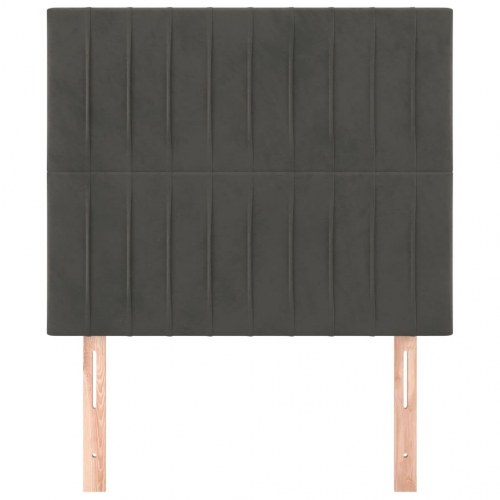 Sengegavl mørkegrå i fløjl - 100 x 5 x 118/128 cm