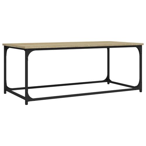 Sofabord 102x50x40 cm konstrueret træ og jern Sonoma-eg