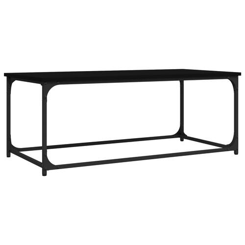Sofabord 102x50x40 cm konstrueret træ og jern sort