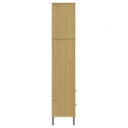 Bogreol med 2 skuffer OSLO 60x35x180 cm massivt træ brun
