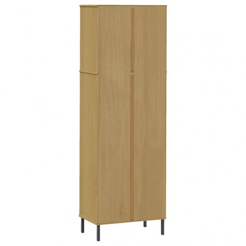 Bogreol med 2 skuffer OSLO 60x35x180 cm massivt træ brun