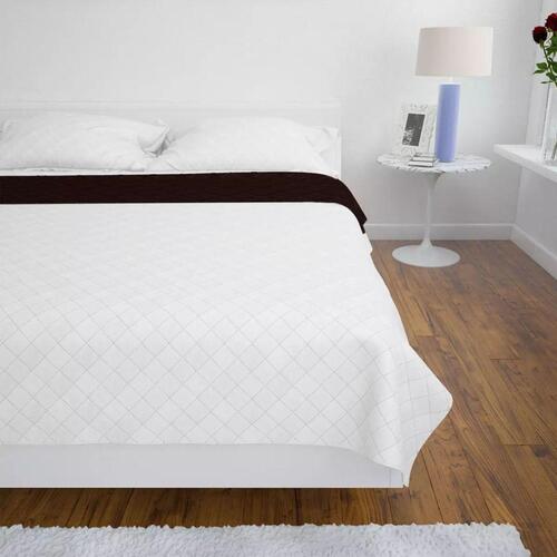 Dobbeltsidet quiltet sengetæppe beige/brun 230 x 260 cm