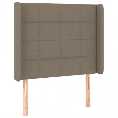 Kontinentalseng med LED-lys - 90 × 190 cm, stof gråbrun