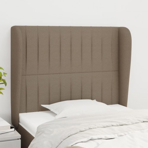 Sengegavl med kanter 103 x 23 x 118/128 cm - gråbrun