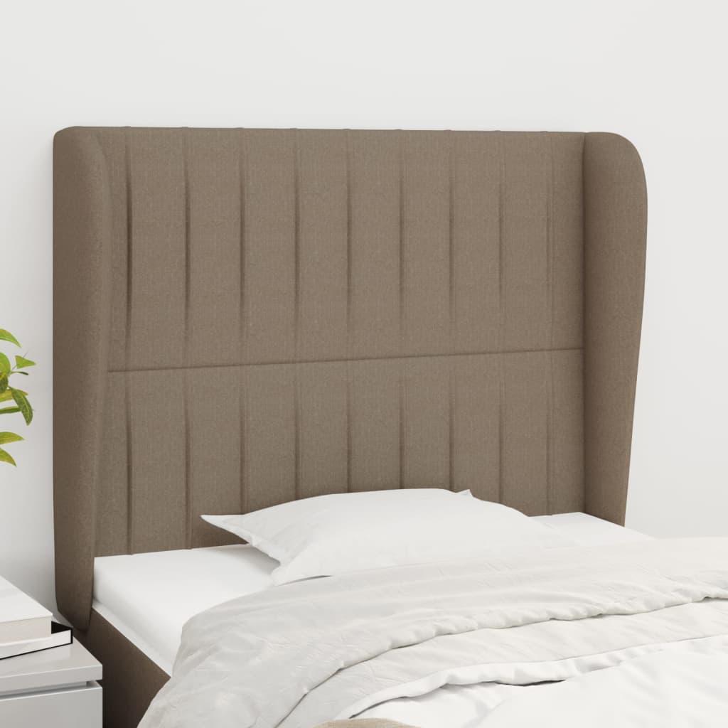 Sengegavl Med Kanter Stof - Gråbrun / 103 x 23 x 118/128 cm