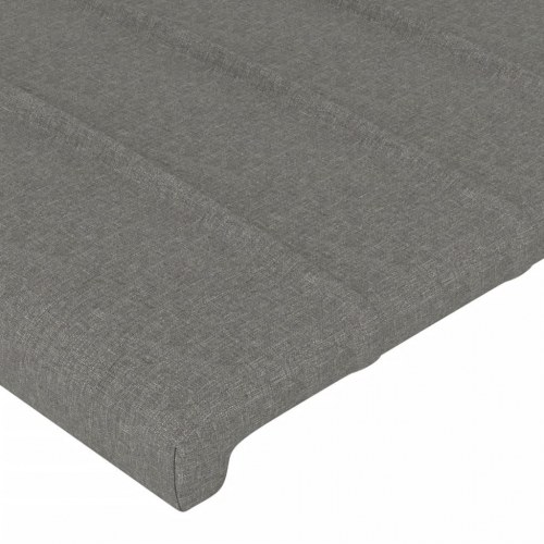 Sengegavl med LED-lys 147 x 16 x 118/128 cm - mørkegrå