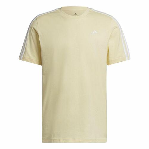 Kortærmet T-shirt til Mænd Adidas Essentials 3 Bandas Gul L