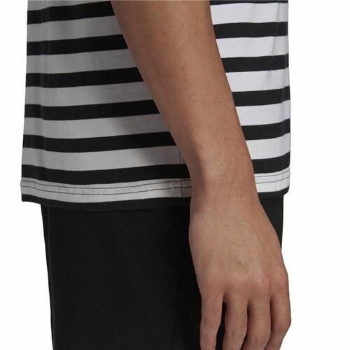 Kortærmet T-shirt til Mænd Essentials Stripey Adidas Embroidered Logo Sort L