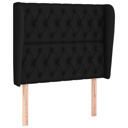 Kontinentalseng med madras 90x190 cm - stof, sort