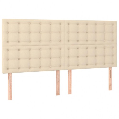 Kontinentalseng med madras 160x200 cm - stof, cremefarvet