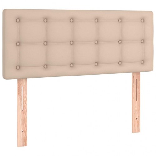 Kontinentalseng med LED-lys 120x200 cm - kunstlæder cappuccino