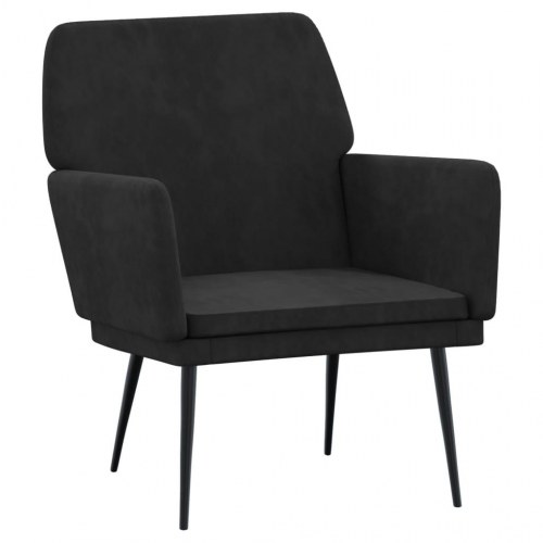 Lænestol 62x79x79 cm velour sort