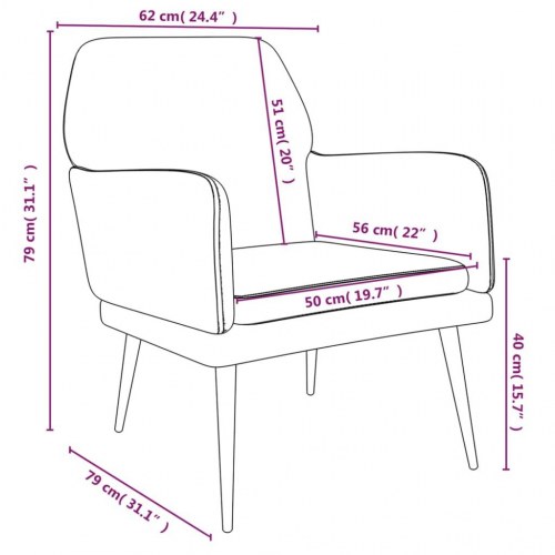 Lænestol 62x79x79 cm velour sort