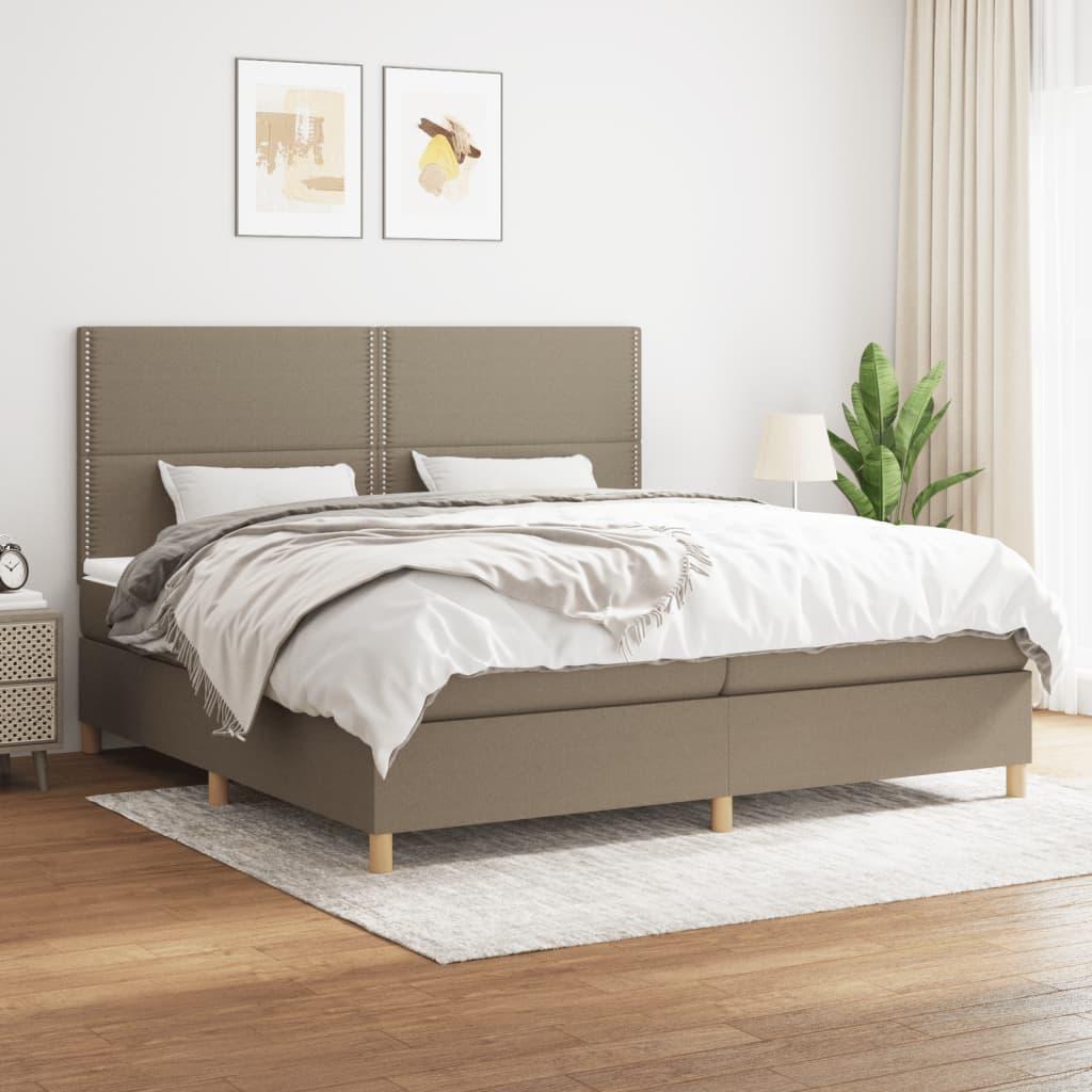 Kontinentalseng Med Madras Stof Gråbrun - Ensfarvet med søm / 200 x 200 cm