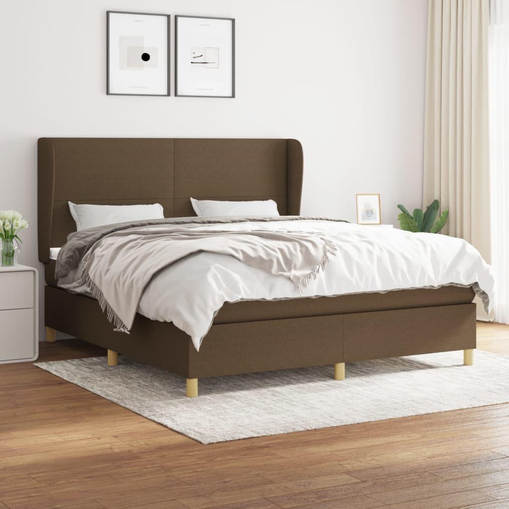 Kontinentalseng Med Madras 160x200 Stof Mørkebrun