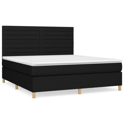 Kontinentalseng med madras 180×200 cm - stof, sort