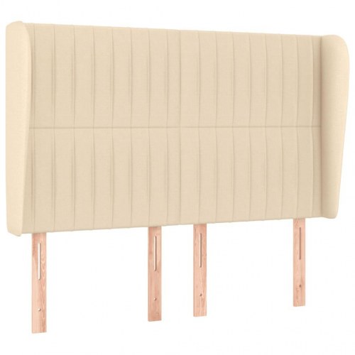 Kontinentalseng med madras 140×200 cm - stof, cremefarvet