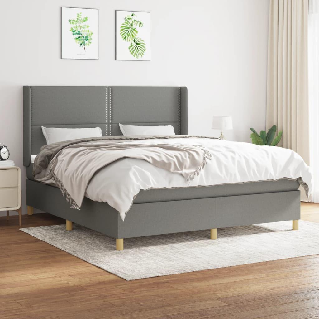 Kontinentalseng Med Madras 160x200 Stof Mørkegrå