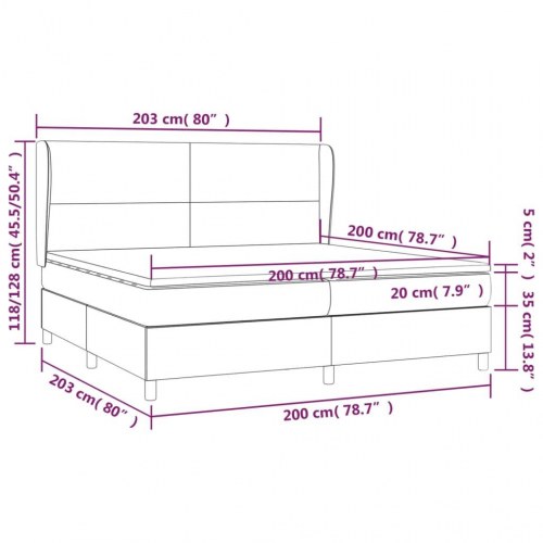 Kontinentalseng med madras 200 x 200 cm - stof, cremefarvet