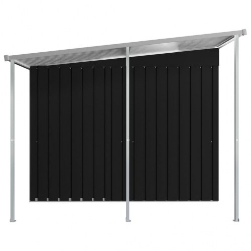 Haveskur med forlænget tag 346x236x181 cm stål antracitgrå