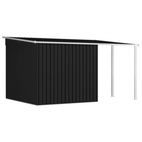 Haveskur med forlænget tag 346x236x181 cm stål antracitgrå