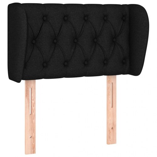 Sengegavl med kanter - sort, 83 x 23 x 78/88 cm
