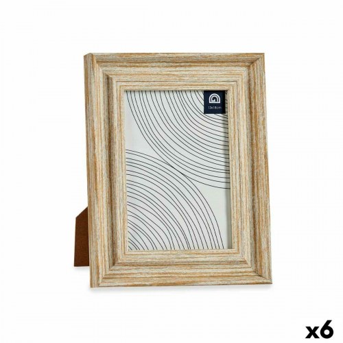 Fotoramme 13×18 cm - brun/guld træ-look med glas, 6-pak