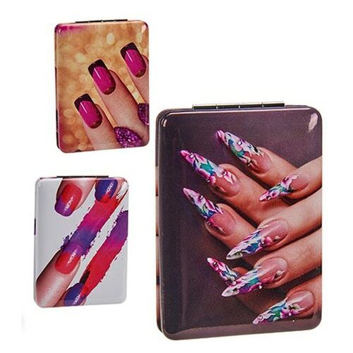 Makeup-Spejl Foldbar Negle (2,5 x 8,5 x 6,2 cm) (12 enheder)