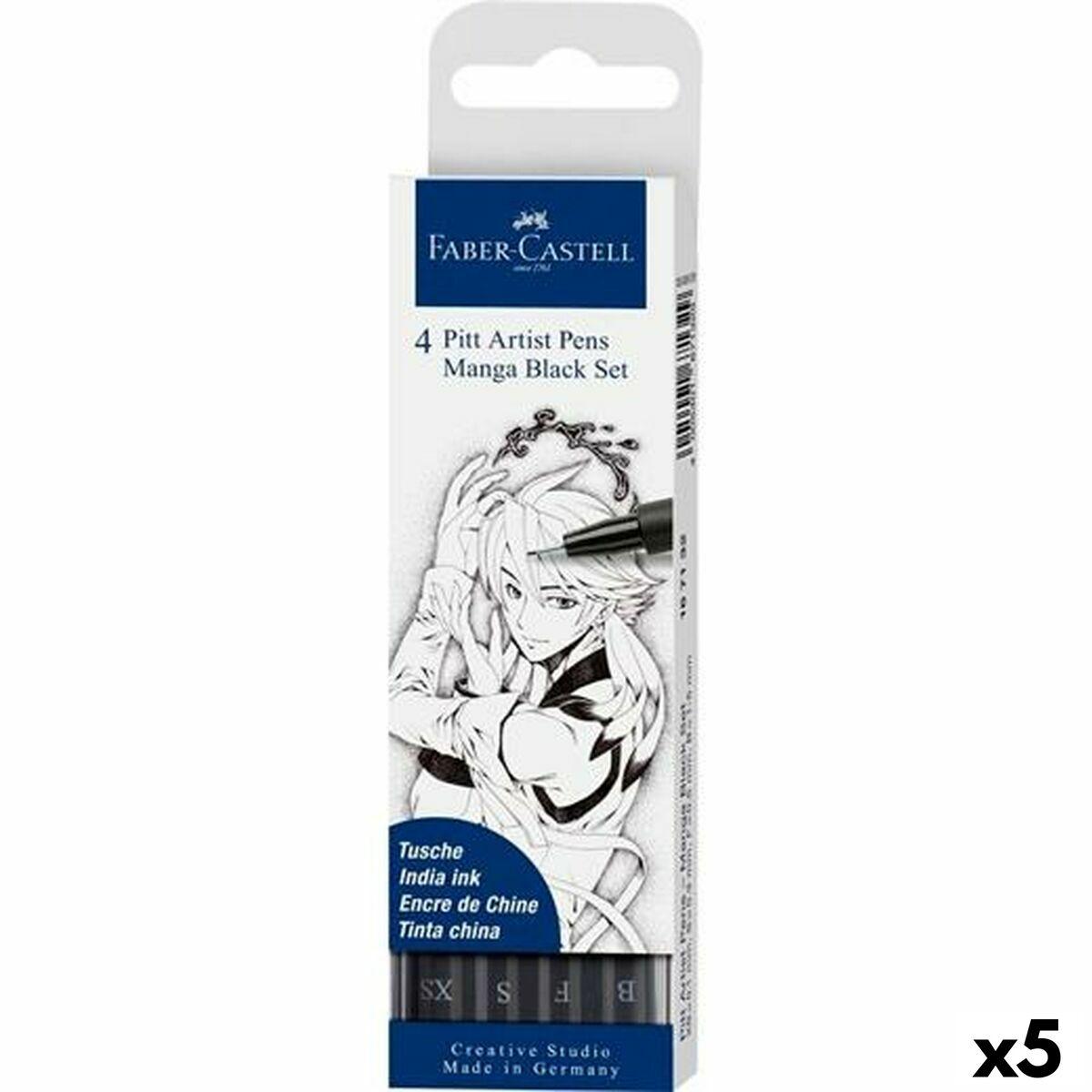 Faber-Castell Pitt Artist fineliners - manga/tegneserie, sort (sæt med 5)