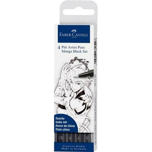 Faber-Castell Pitt Artist fineliners - manga/tegneserie, sort (sæt med 5)