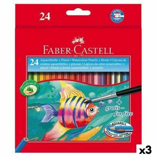 Faber-Castell akvarelblyanter - 24 farver + pensel (3 pk)