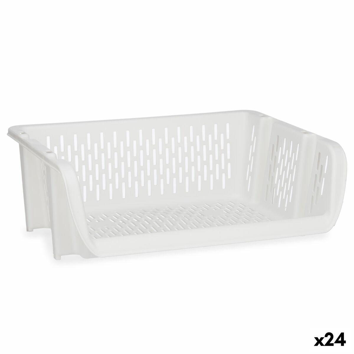 Grøntsagskurv Hvid polypropylen (30 x 13,5 x 38,7 cm) (24 enheder)