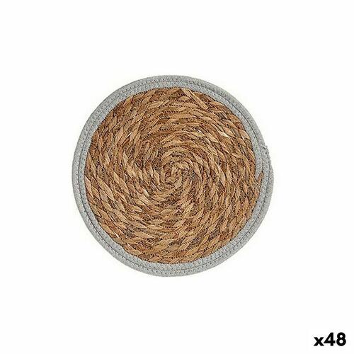 Dækkeserviet - grå/natur, naturlig fiber, Ø 30 cm (48 stk.)