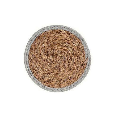 Dækkeserviet - grå/natur, naturlig fiber, Ø 30 cm (48 stk.)