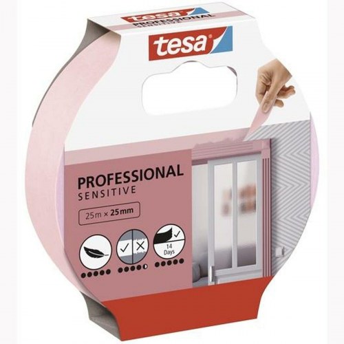 TESA Professional Sensitive malertape - pink, 25 mm x 50 m, 12 ruller