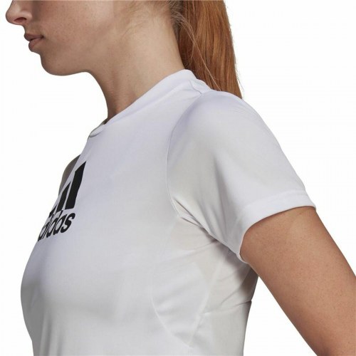 T-shirt dame Adidas Primeblue D2M Logo, hvid - L