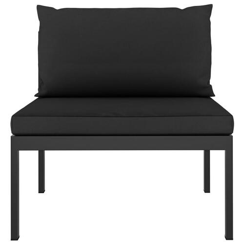 Midtermodul til sofa med hynder aluminium antracitgrå