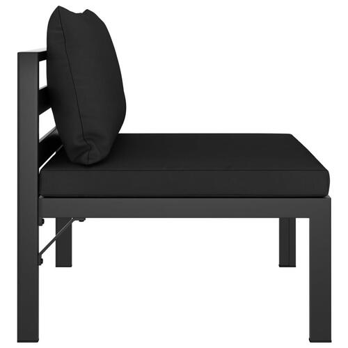 Midtermodul til sofa med hynder aluminium antracitgrå