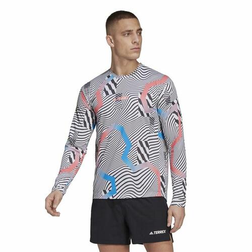 Langærmet T-shirt til Mænd Adidas Terrex Primeblue Trail Hvid XS