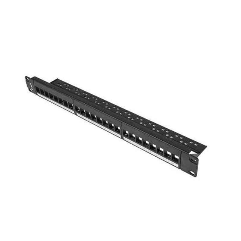 Patchpanel 24-porte - Lanberg PPKS-1024-B, 1U rack, sort