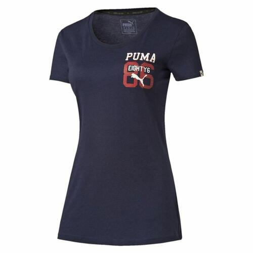 Puma Style Athl Tee dame T-shirt, mørkeblå - XS